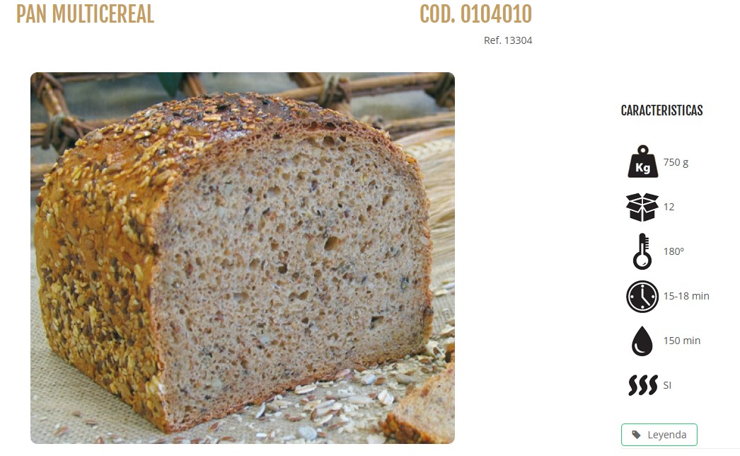 PAN MULTICEREAL 750 GRS. 12 UD/CAJA