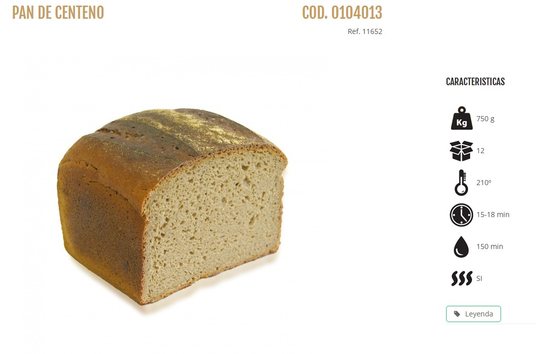 PAN DE CENTENO 750 GRS. 12 UD/CAJA