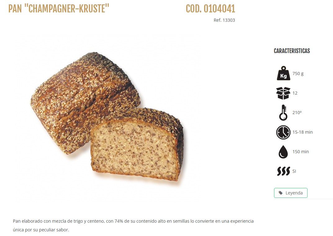 PAN CHAMPAGNERKRUSTE 750 GRS. 12 UD/CAJA