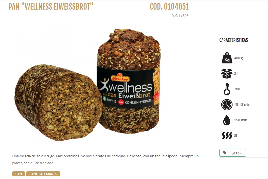 WELLNESS EIWEISSBROT 400 GRS. 21 UD/CAJA